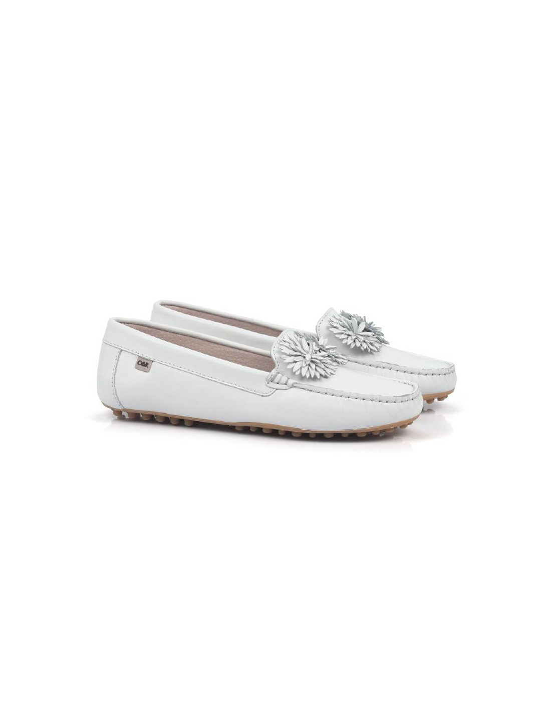 ortiz & reed Mocasines de mujer de piel con antifaz color blanco W-SEBLUME-BLANCO Últimos 2 días
