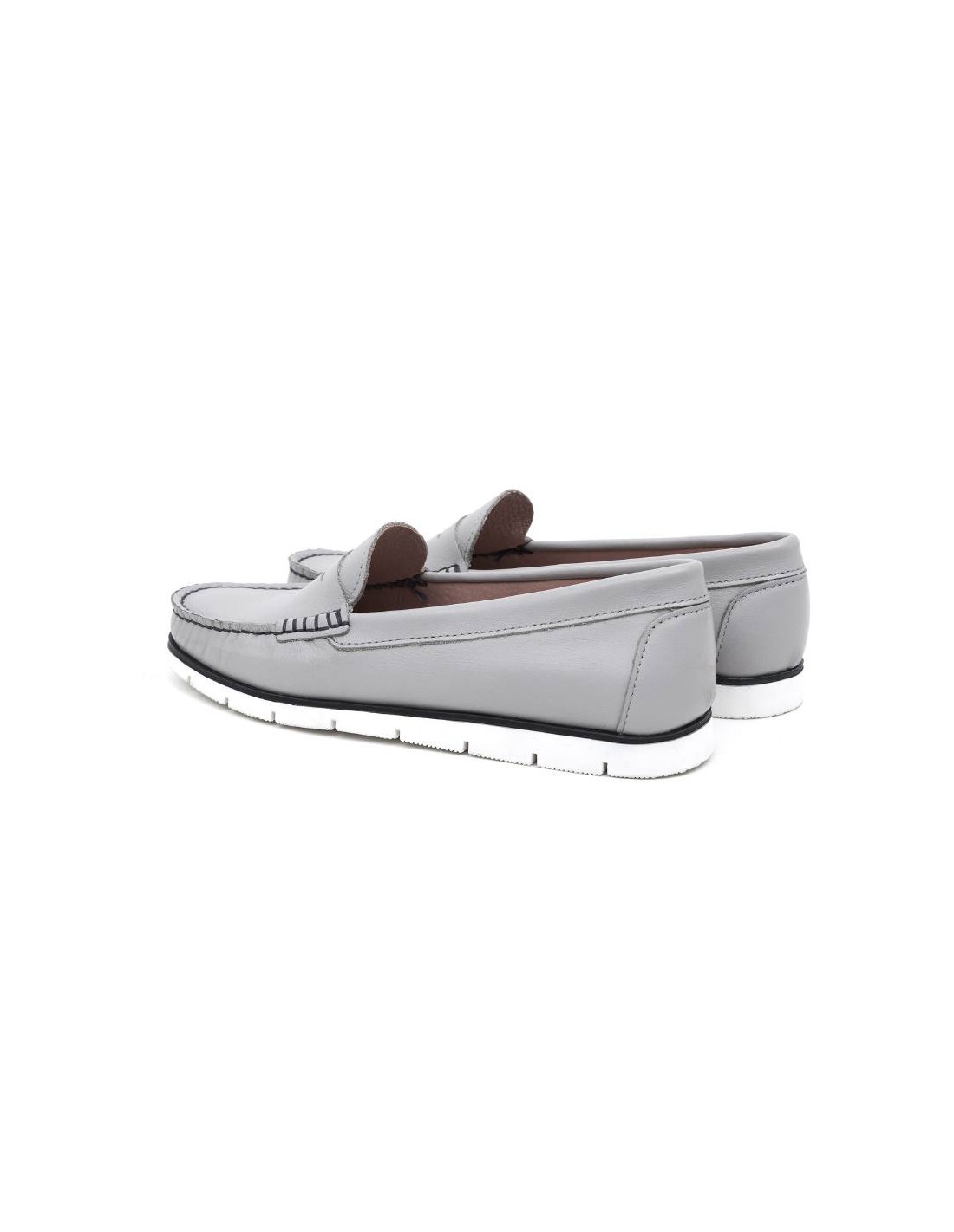 ortiz & reed Mocasines de mujer de piel con antifaz color gris W-CRINA-PERLA Último día