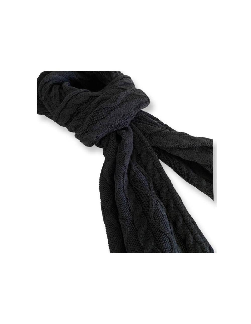 ortiz & reed Set de mujer tejida trenzado color negro SET-VALENTINA-NEGRO Promoción trimestral
