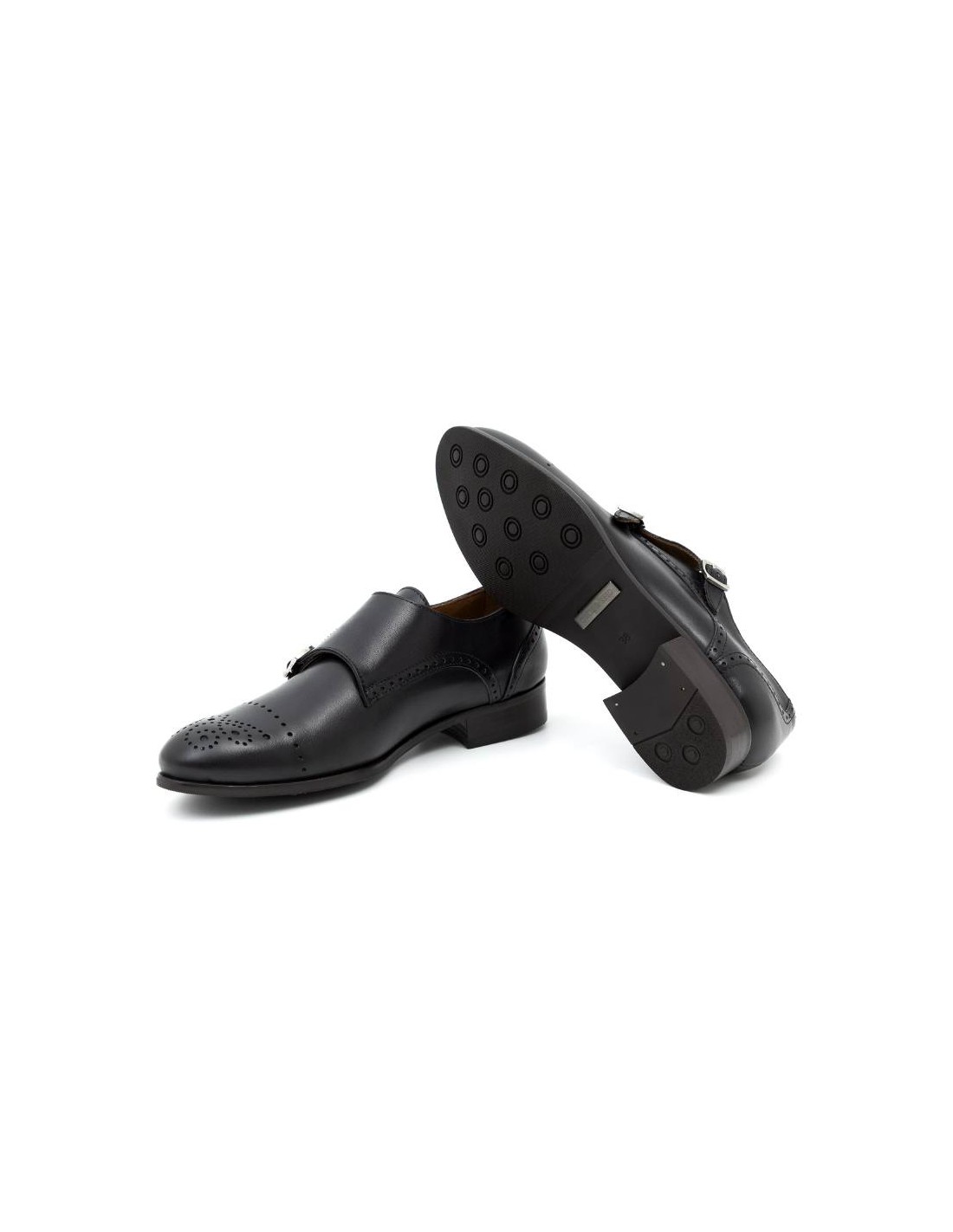ortiz & reed Zapato de Vestir de charol con dos hebillas color negro W-FLORELI-NEGRO Liquidación