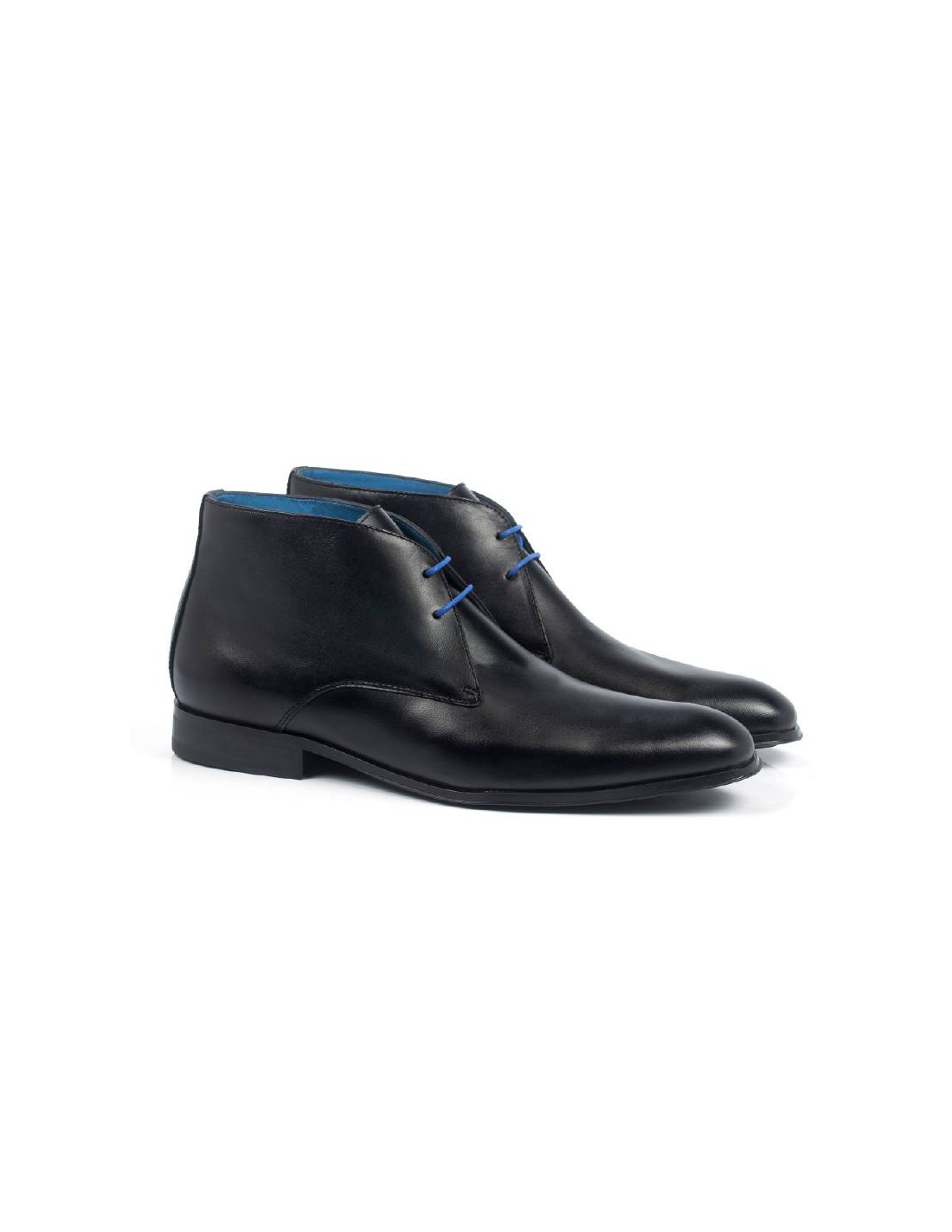 ortiz & reed Botín de piel liso color negro CRUOMO-NEGRO Ahorra y exporta