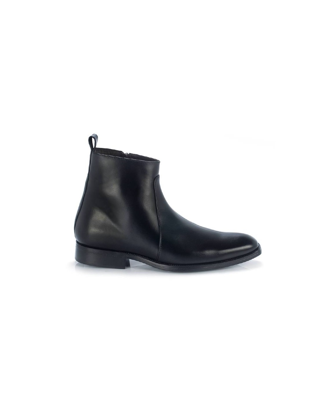ortiz & reed Botín de piel liso color negro ELZIP-NEGRO Precios de Black Friday