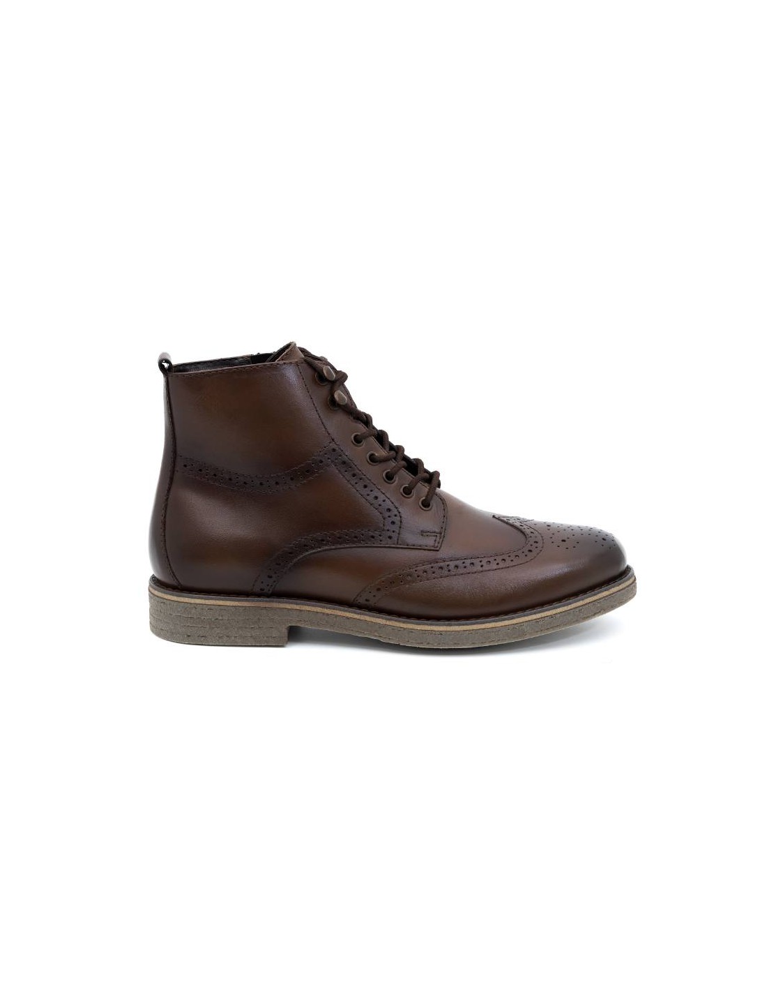 ortiz & reed Botín de piel semi-brogado color marrón BERLIN-BROWN En oferta