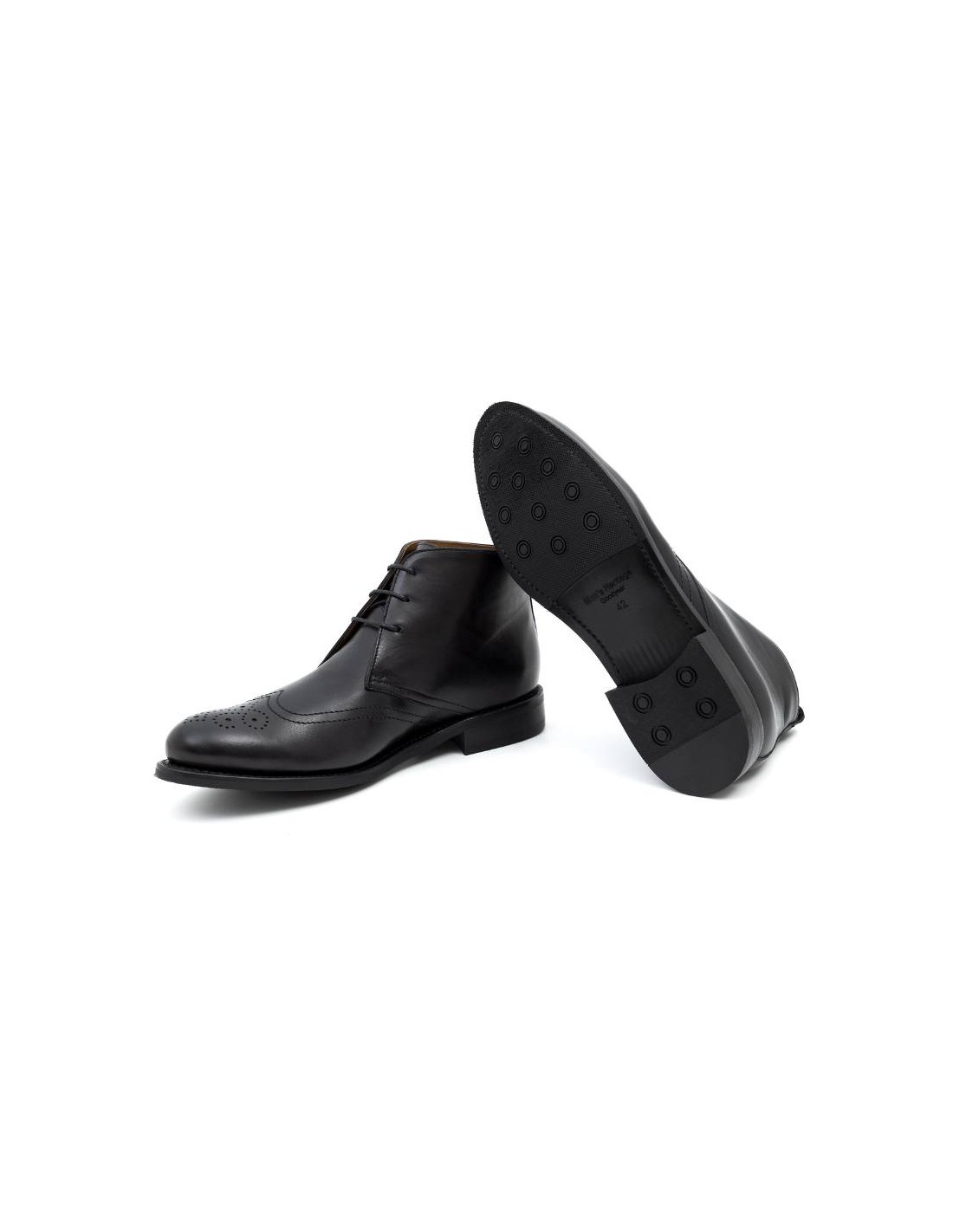 ortiz & reed Botín de piel tintado a mano color negro GRESATMAN-NEGRO Oferta exclusiva