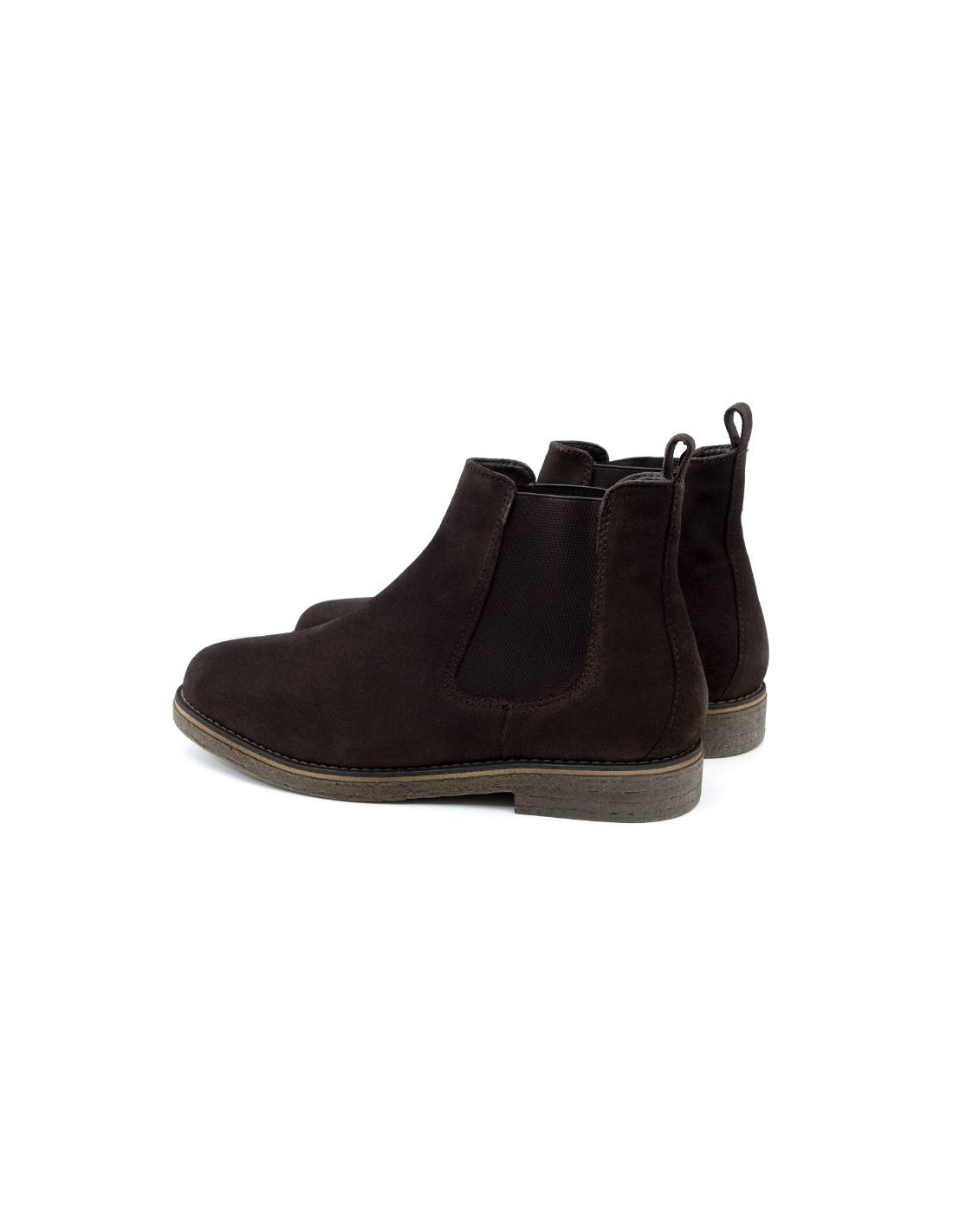 ortiz & reed Botínes Chelsea de ante con elástico lateral color marrón SERLIP-BROWN Precio ultrabajo