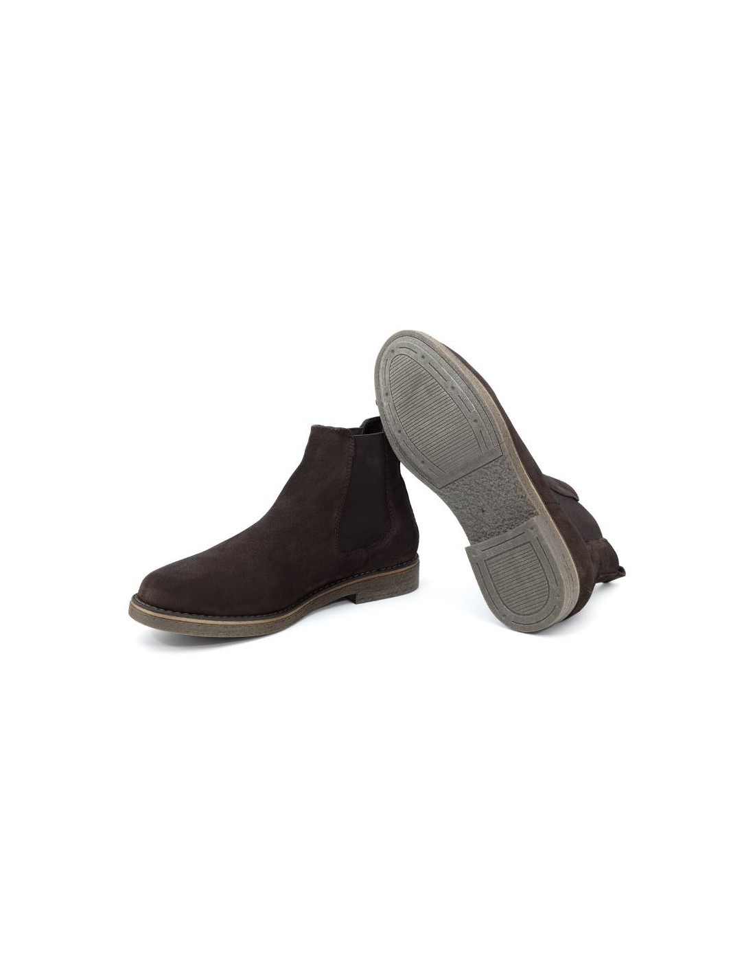 ortiz & reed Botínes Chelsea de ante con elástico lateral color marrón SERLIP-BROWN Precio ultrabajo