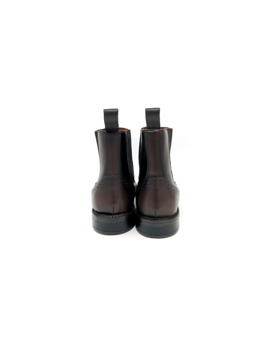 ortiz & reed Botínes Chelsea de piel acabado a mano color marrón POTAFOR-TESTA Outlet online