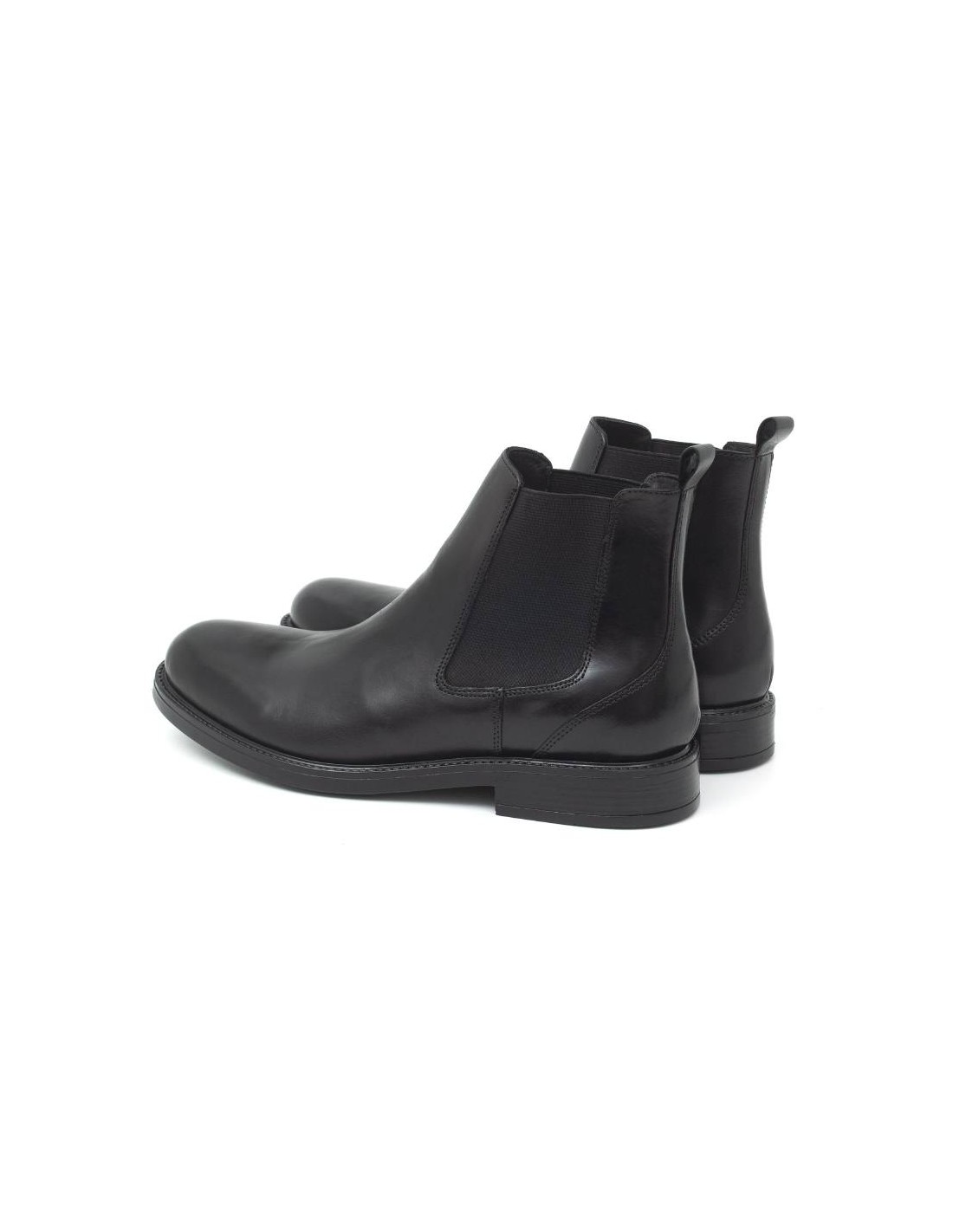 ortiz & reed Botínes Chelsea de piel acabado a mano color negro PRASOV-NEGRO Ofertas
