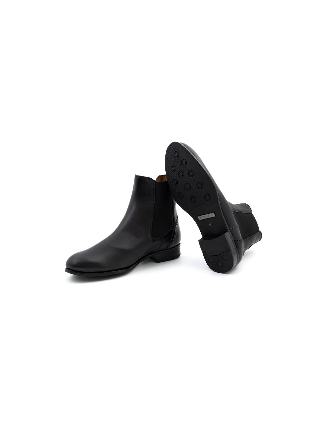 ortiz & reed Botines de mujer de piel liso color negro W-CREED-NEGRO Gran oferta
