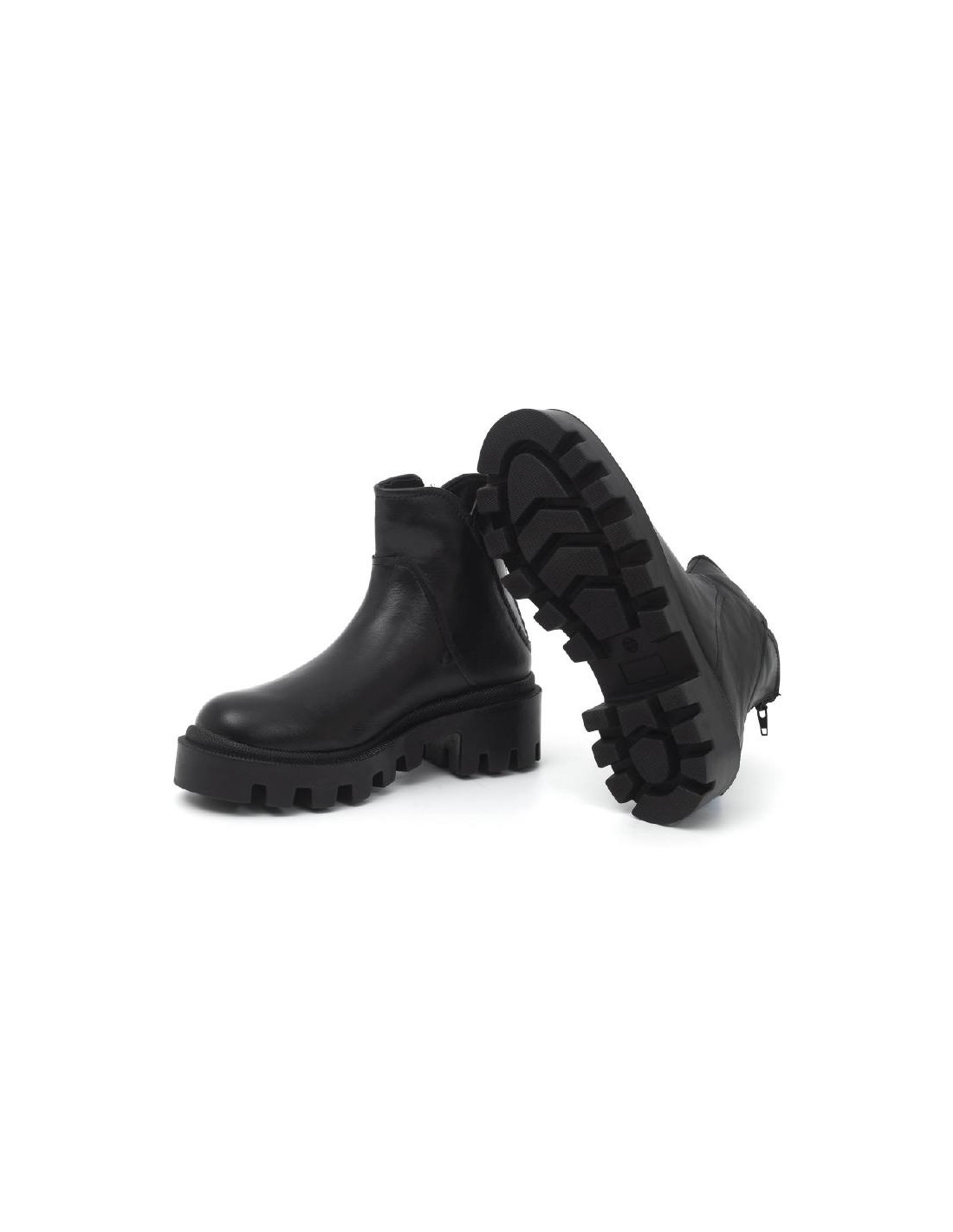ortiz & reed Botines de mujer de piel liso color negro W-NEPOR-BLACK Rebajas de fábrica
