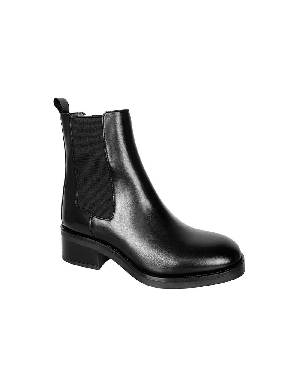 ortiz & reed Botines de mujer de piel liso color negro W-NEROR-NEGRO Los más vendidos
