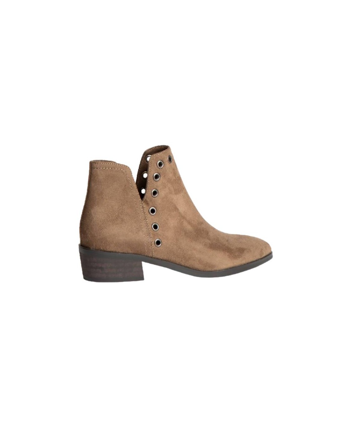 ortiz & reed Botines de mujer de terciopelo con aplique metálico color beige W-CAROLA-BEIGE Descuento