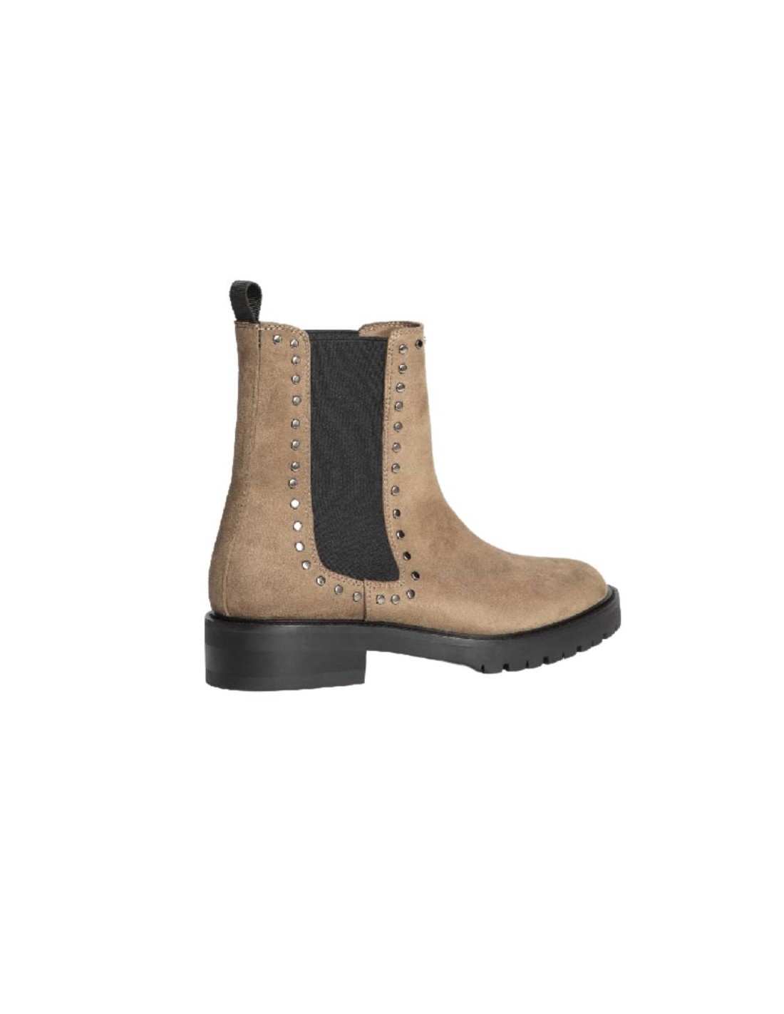 ortiz & reed Botines de mujer de terciopelo con aplique metálico color beige W-CHASIMOR-TAUPE Tienda