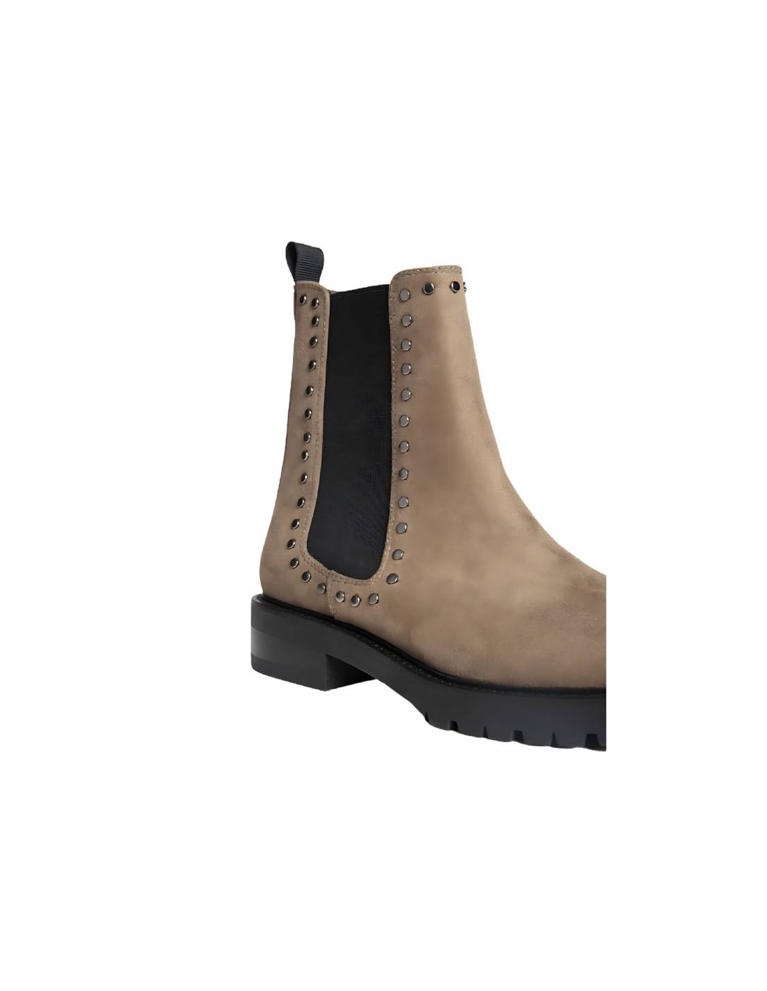 ortiz & reed Botines de mujer de terciopelo con aplique metálico color beige W-CHASIMOR-TAUPE Tienda