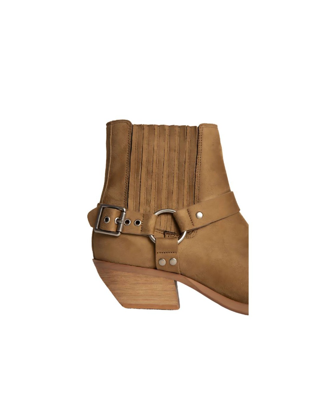ortiz & reed Botines de mujer de terciopelo con aplique metálico color beige W-CHATOR-BEIGE Tienda