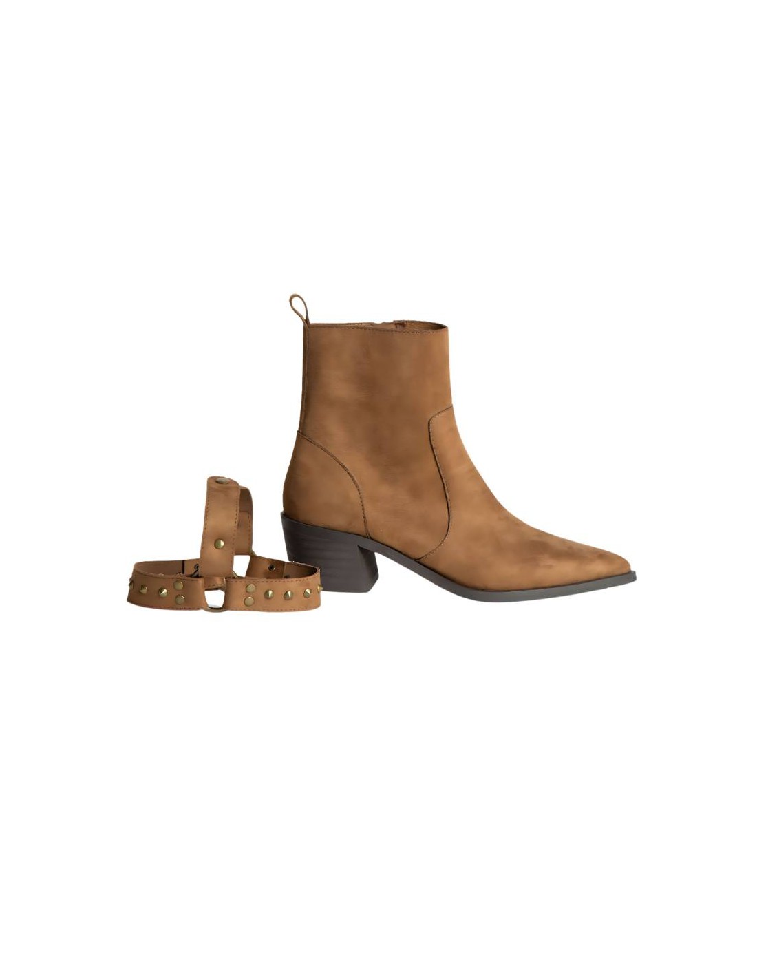 ortiz & reed Botines de mujer de terciopelo con aplique metálico color beige W-CHIAROR-BEIGE Liquidación