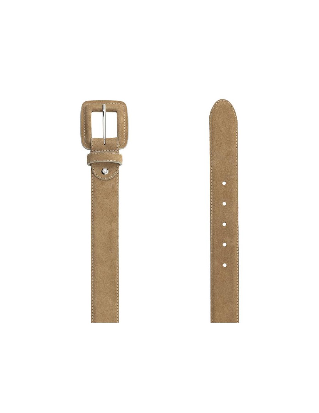ortiz & reed Cinturón de mujer de ante con hebilla forrada color beige WB-SOKEN-CAMEL Últimos 3 días