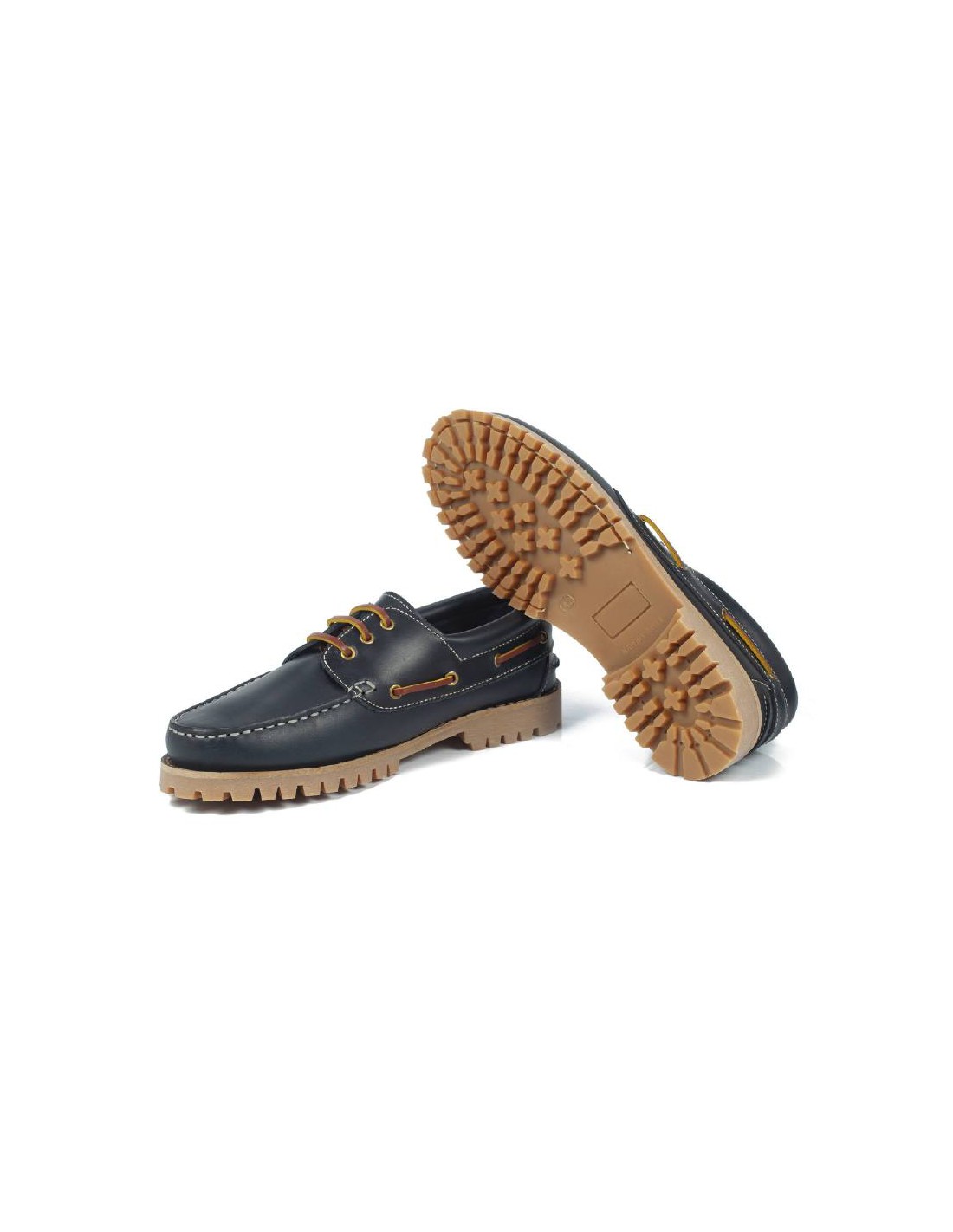ortiz & reed Náutico de piel con cordón de piel color azul PAXTOR-MARINO Tienda de fábrica