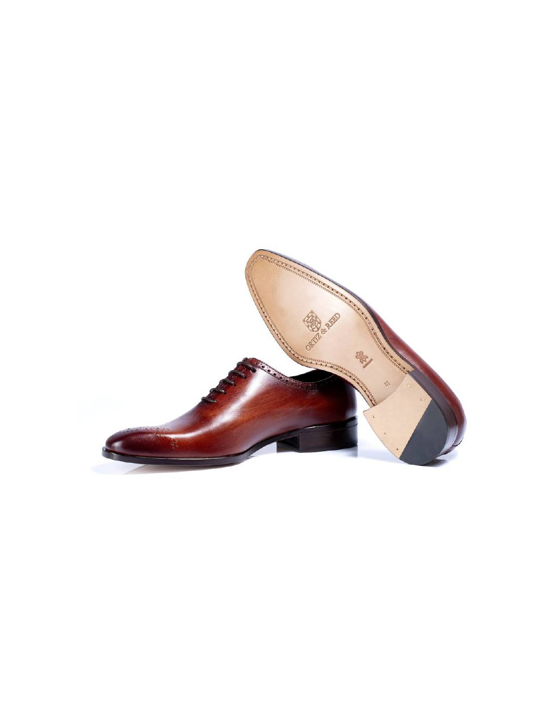 ortiz & reed Oxford de piel acabado a mano color cuero TUNISIA-CUERO Descuentos del mes