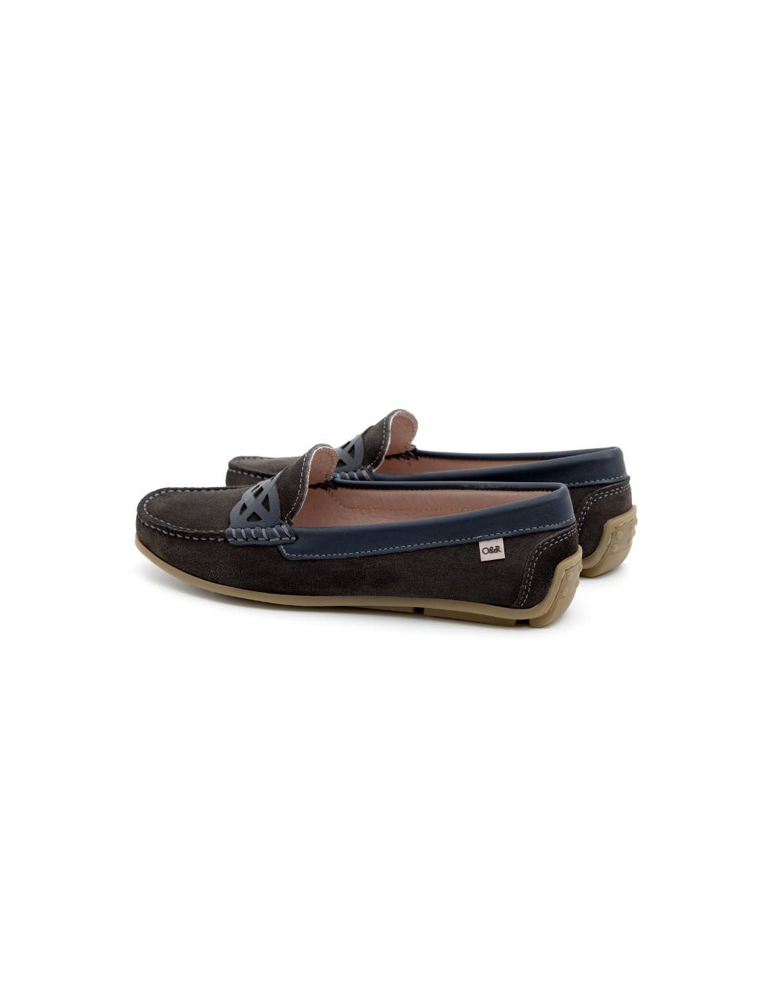 ortiz & reed Mocasines de mujer de ante con antifaz color marrón W-SENDRY-BROWN Ofertas de temporada