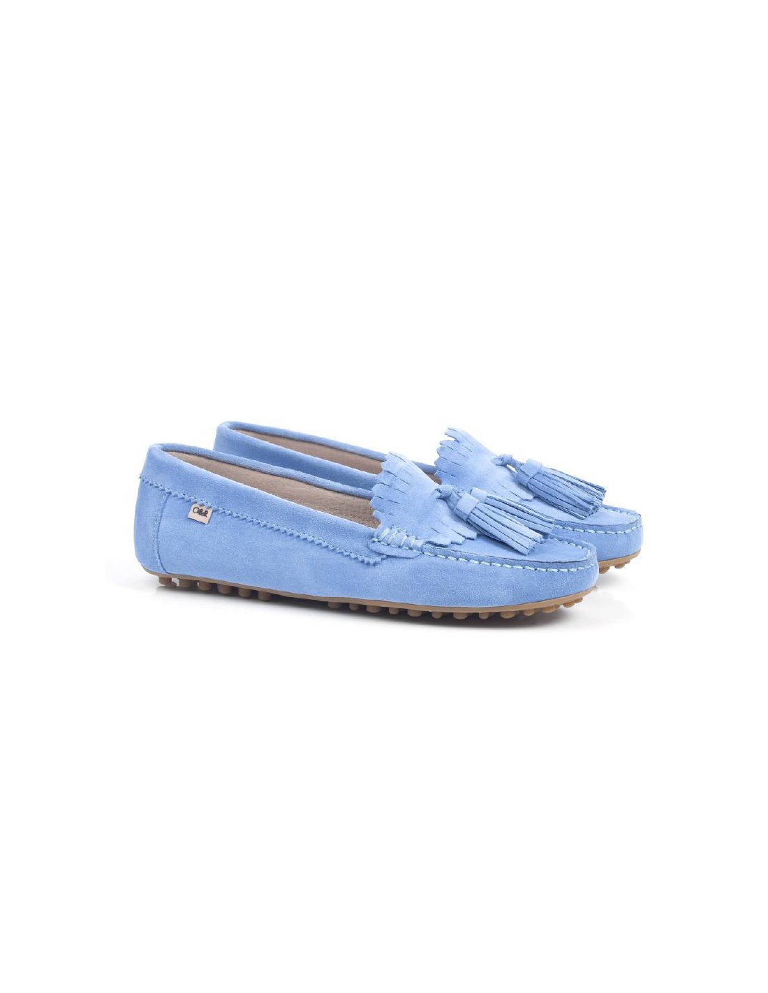 ortiz & reed Mocasines de mujer de ante con borlas color azul W-SICASOR-AZULMEN Ofertas especiales
