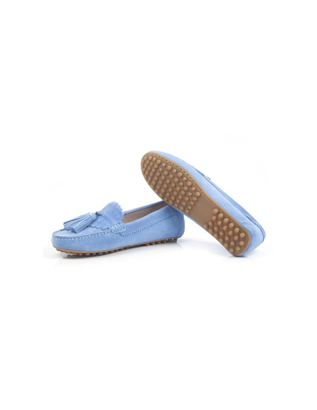 ortiz & reed Mocasines de mujer de ante con borlas color azul W-SICASOR-AZULMEN Ofertas especiales