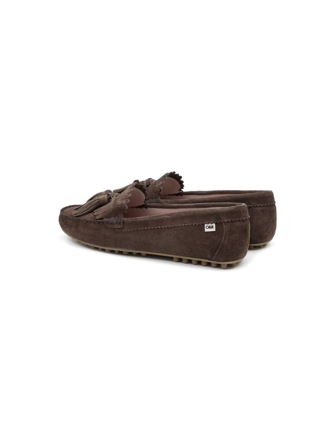 ortiz & reed Mocasines de mujer de ante con borlas color beige W-SICTOR-TAUPE Rebajas de fin de temporada