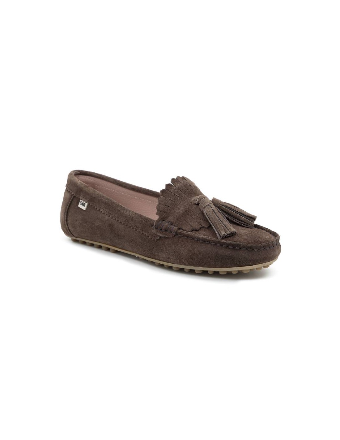 ortiz & reed Mocasines de mujer de ante con borlas color beige W-SICTOR-TAUPE Rebajas de fin de temporada