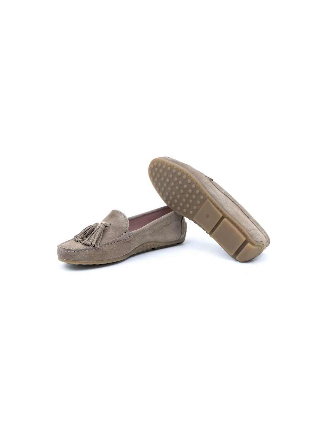 ortiz & reed Mocasines de mujer de ante con borlas color beige W-SUNNY-CORDA Precio ultrabajo