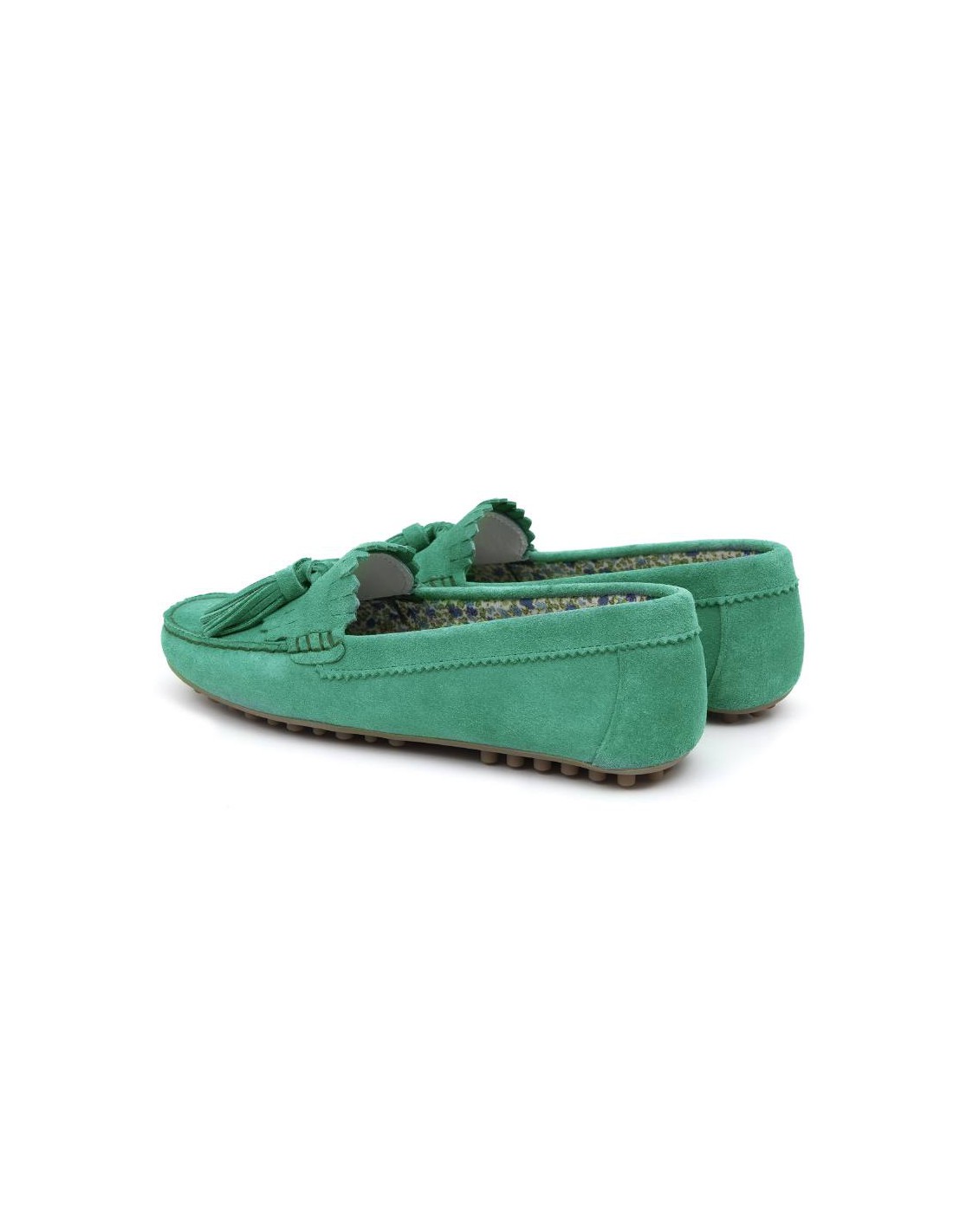 ortiz & reed Mocasines de mujer de ante con borlas color verde W-SELTOR-MENTA 2025