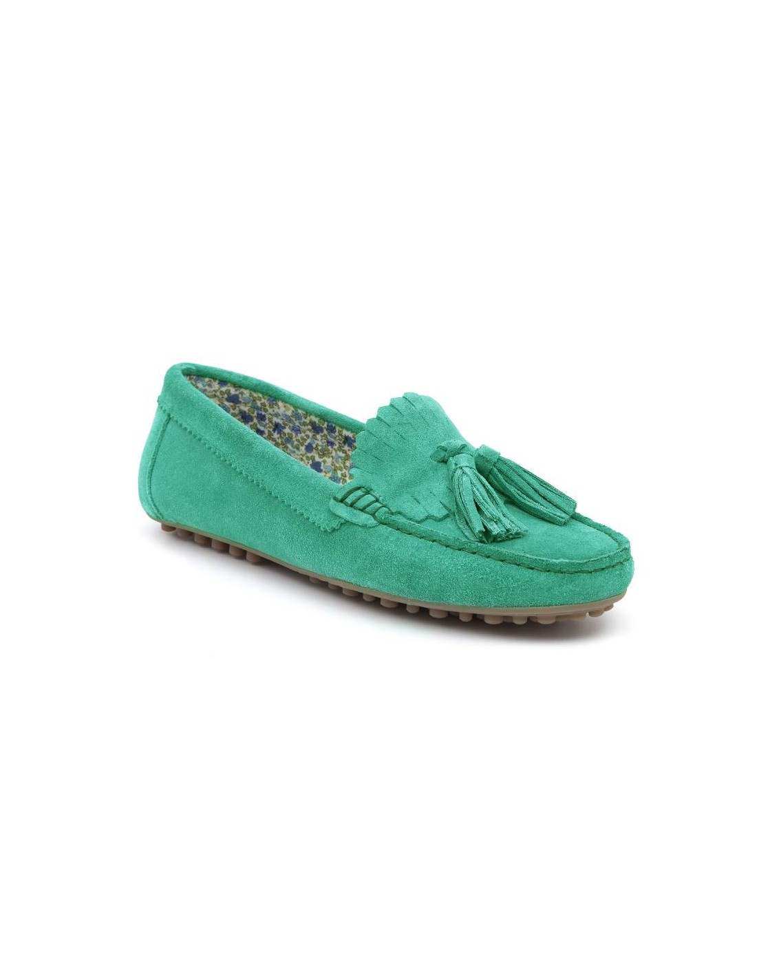 ortiz & reed Mocasines de mujer de ante con borlas color verde W-SELTOR-MENTA 2025