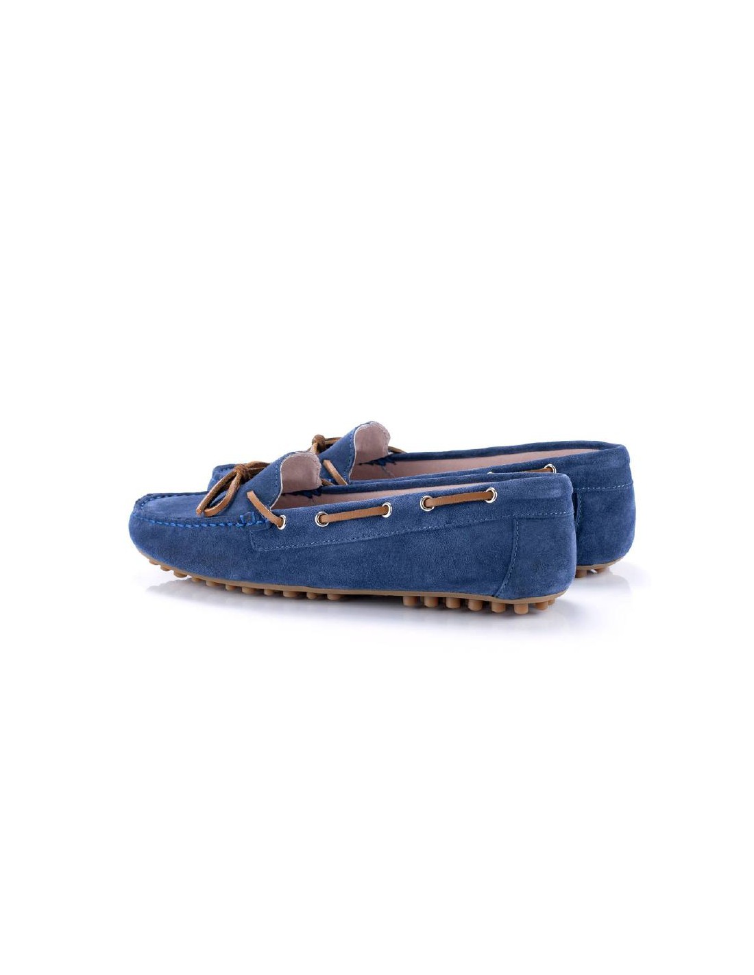 ortiz & reed Mocasines de mujer de ante con cordón de piel color azul W-SEDAL-INDIGO En línea