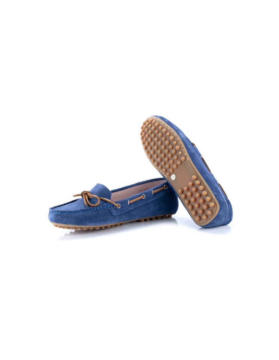 ortiz & reed Mocasines de mujer de ante con cordón de piel color azul W-SEDAL-INDIGO En línea