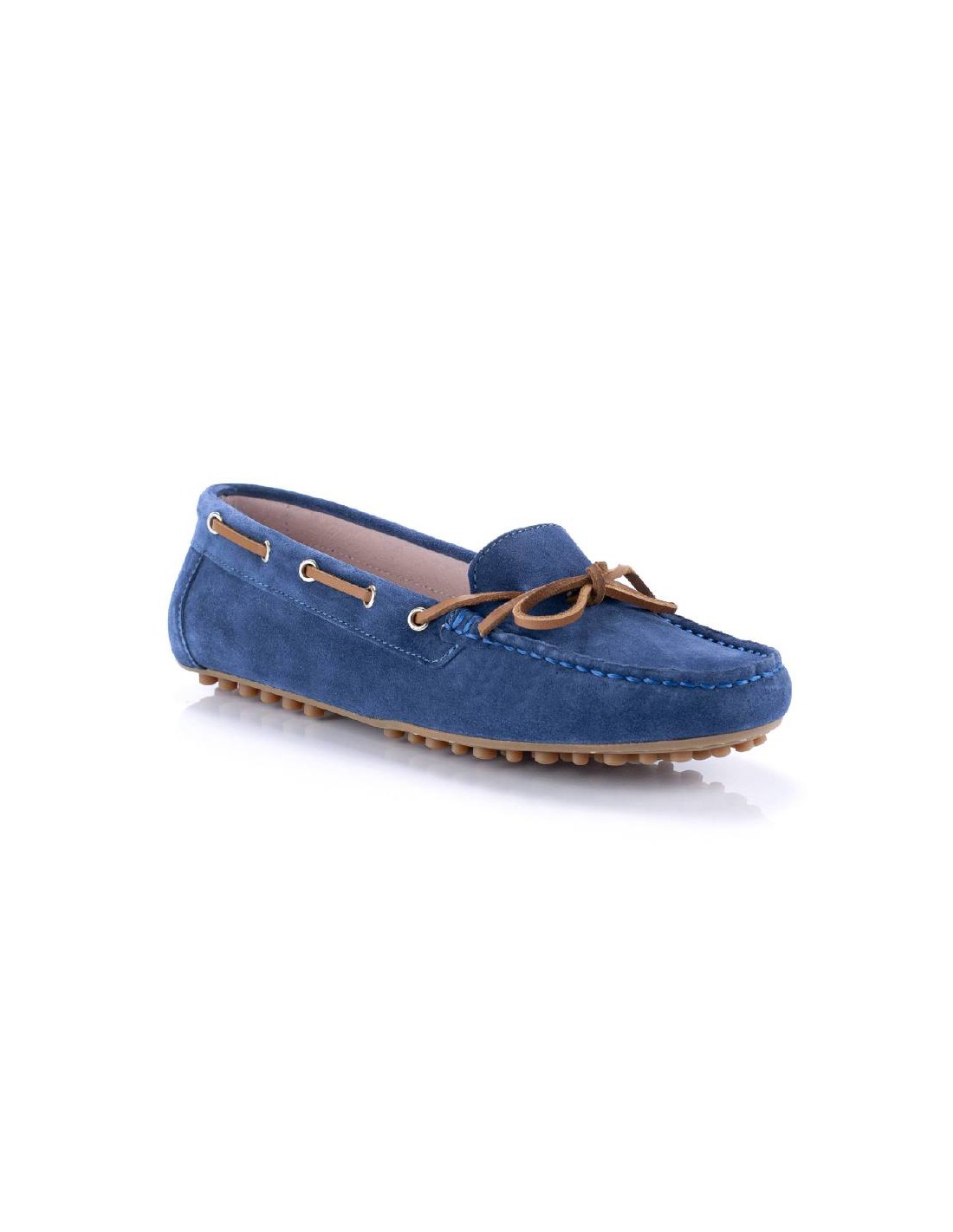 ortiz & reed Mocasines de mujer de ante con cordón de piel color azul W-SEDAL-INDIGO En línea