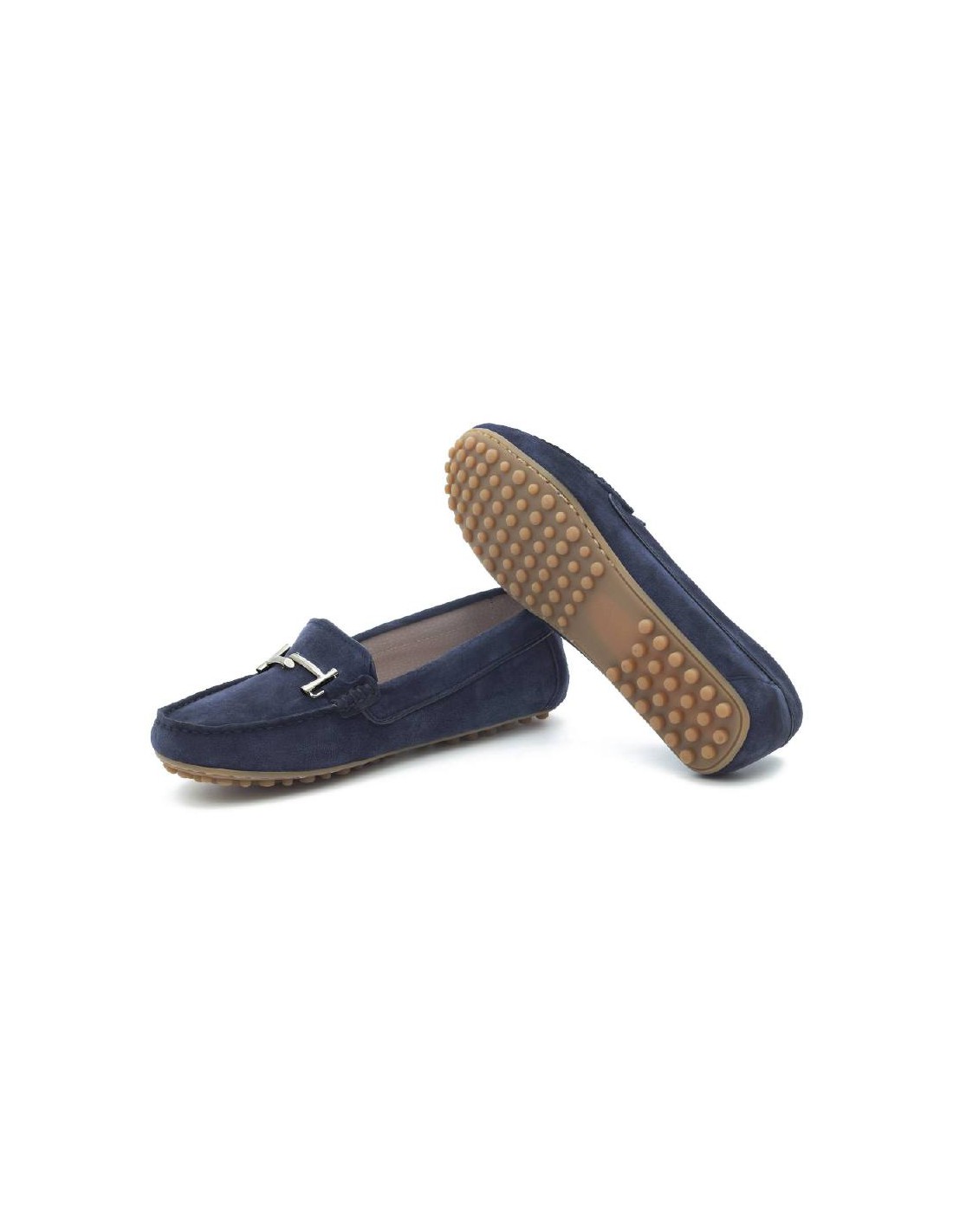 ortiz & reed Mocasines de mujer de ante con cordón de piel color azul W-SERINA-AZUL-300 Outlet