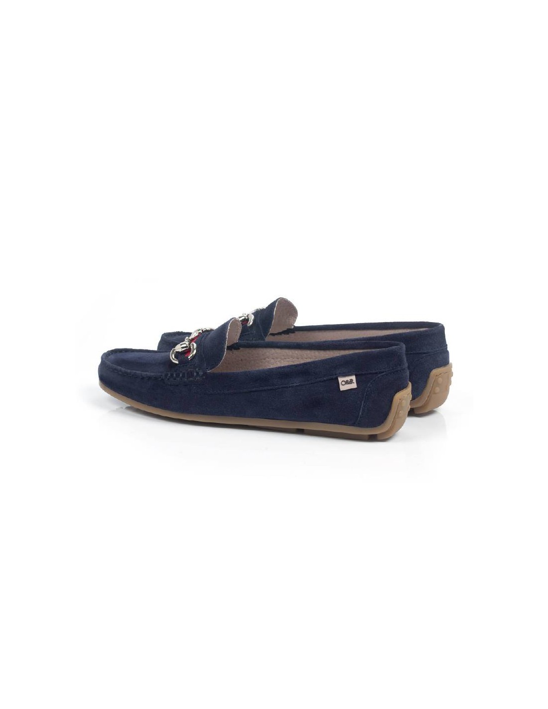 ortiz & reed Mocasines de mujer de ante con hebilla color azul W-SICHAROR-AZUL Gran oferta
