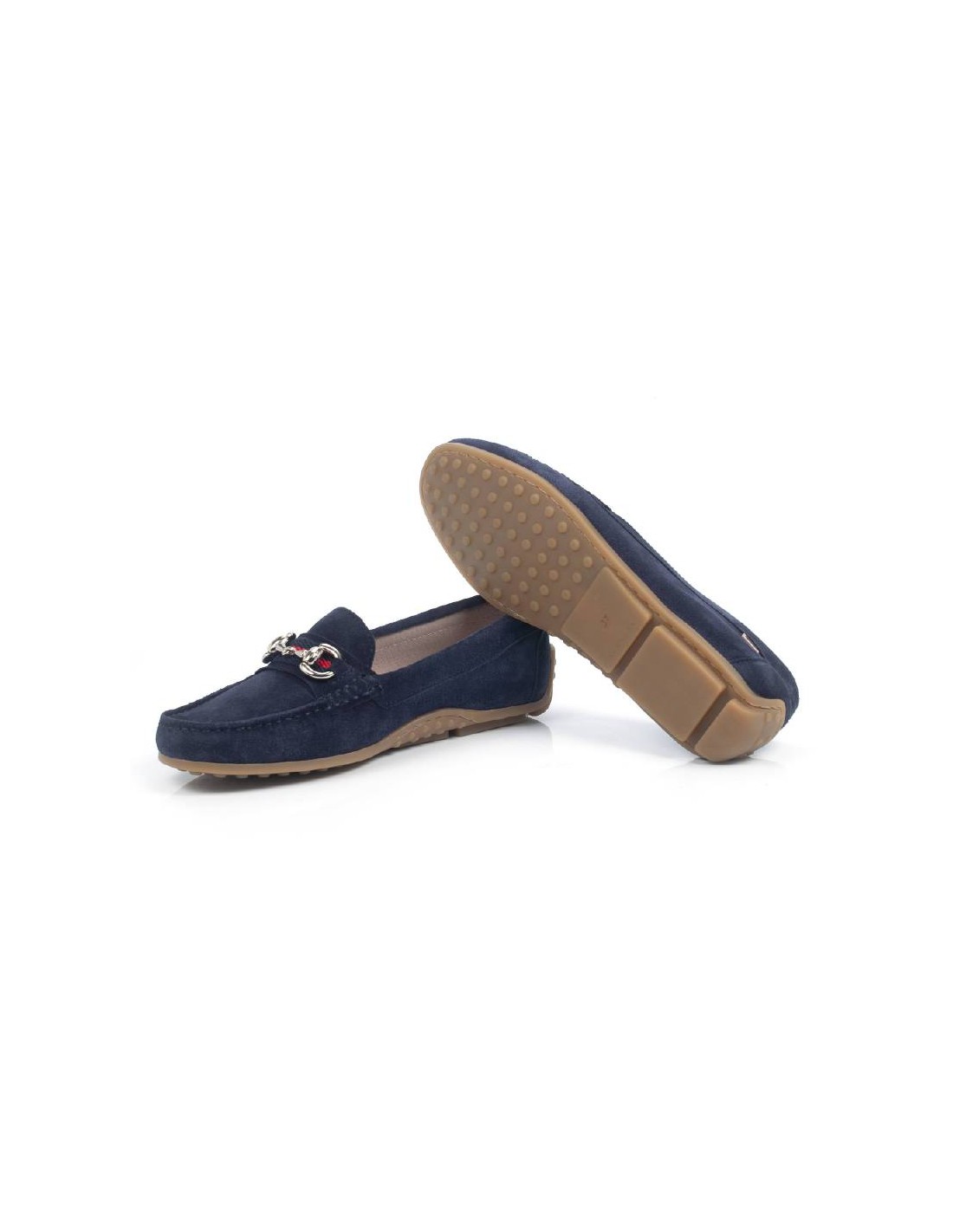 ortiz & reed Mocasines de mujer de ante con hebilla color azul W-SICHAROR-AZUL Gran oferta