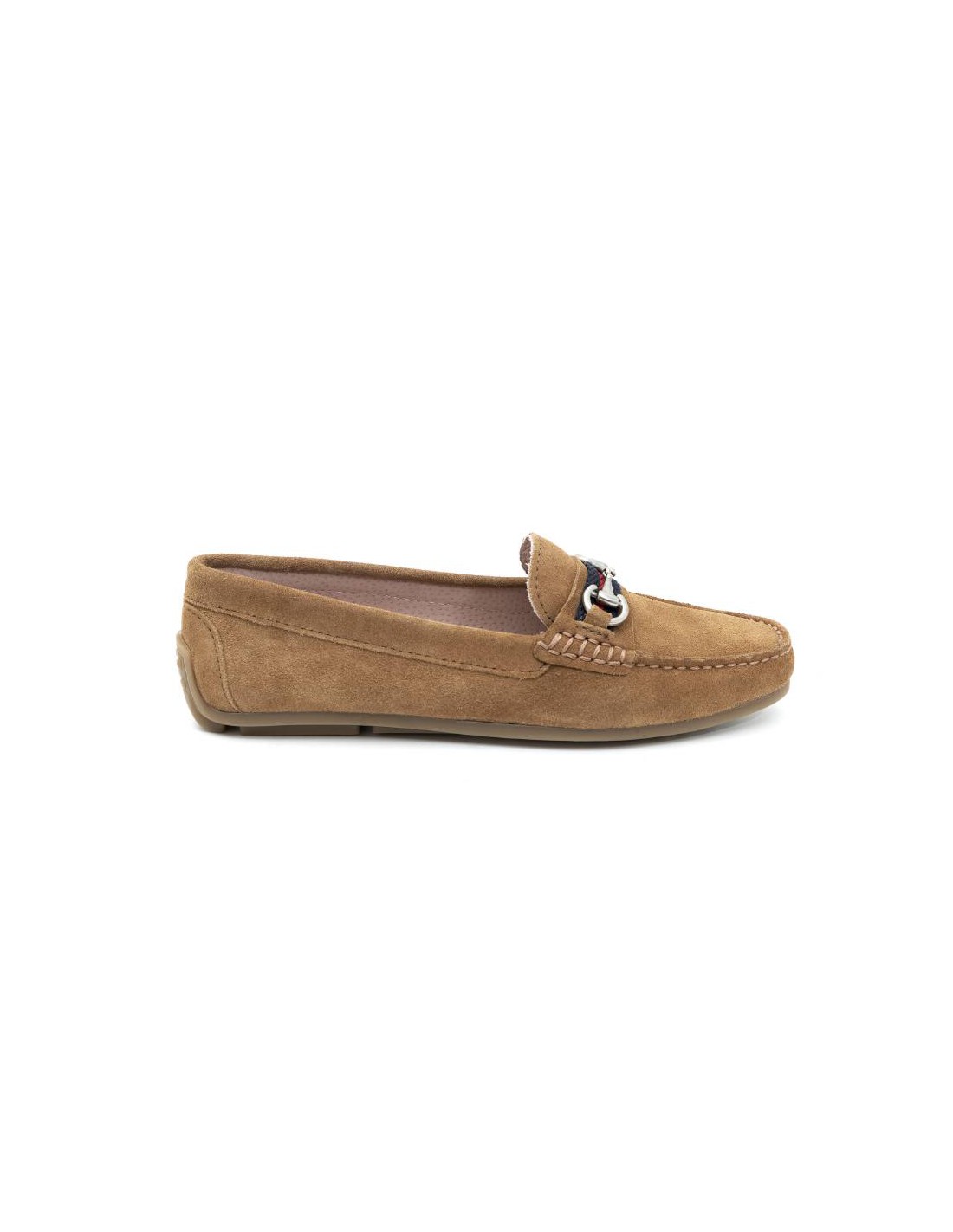 ortiz & reed Mocasines de mujer de ante con hebilla color cuero W-SIMELA-HABANA Rebajas baratas