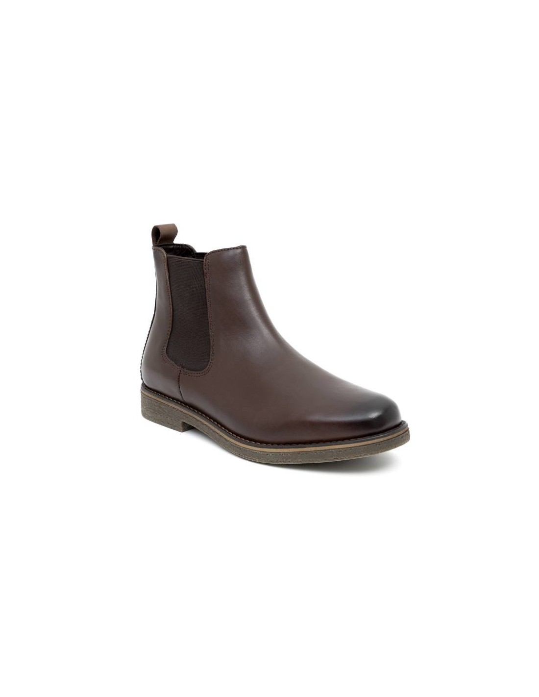 ortiz & reed Botínes Chelsea de piel con elástico lateral color cuero BERTORE-CUERO Rebajas de fábrica