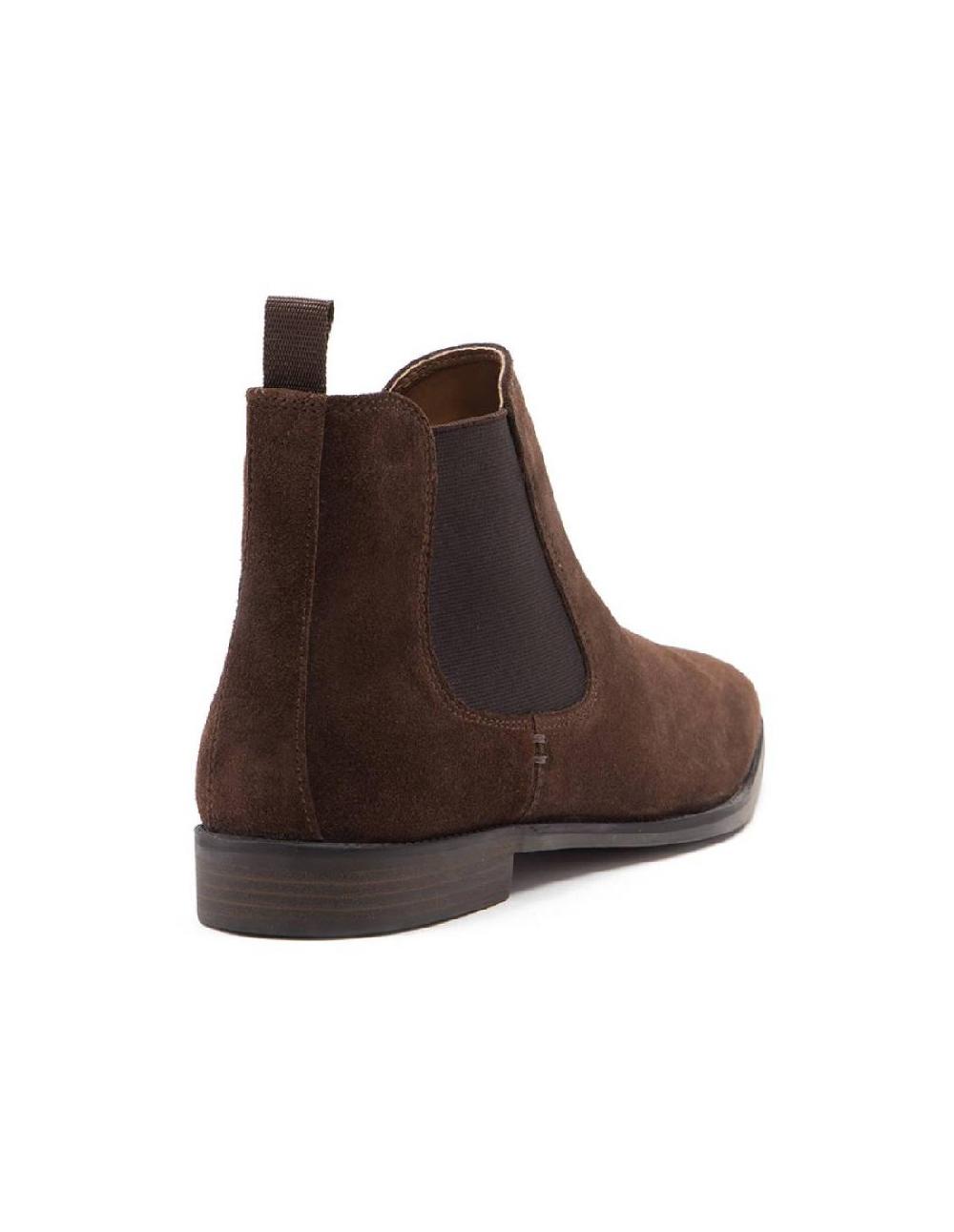 ortiz & reed Botínes Chelsea de piel con elástico lateral color marrón TASOR-BROWN Liquidación