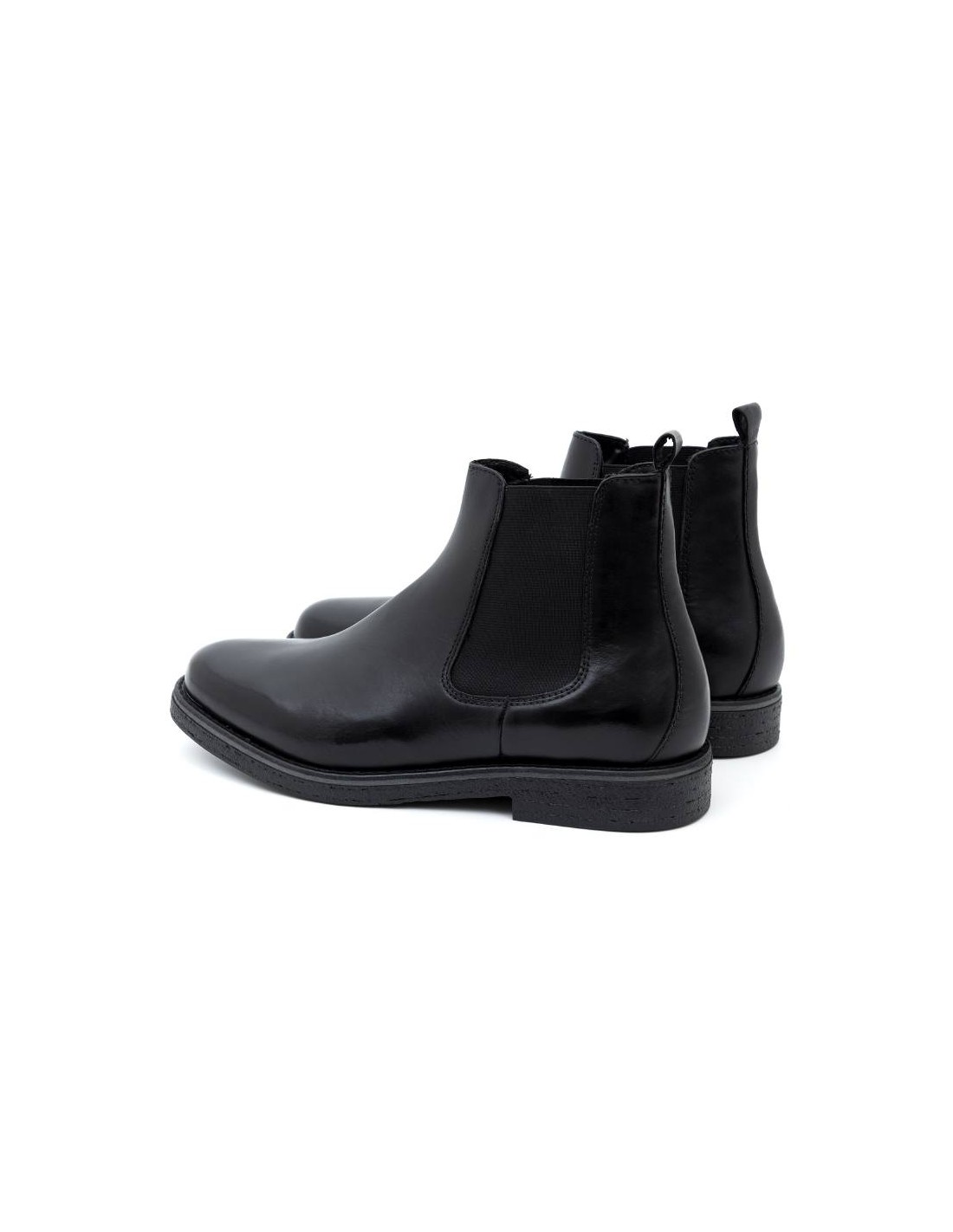 ortiz & reed Botínes Chelsea de piel con elástico lateral color negro BELSOR-NEGRO Rebajas top