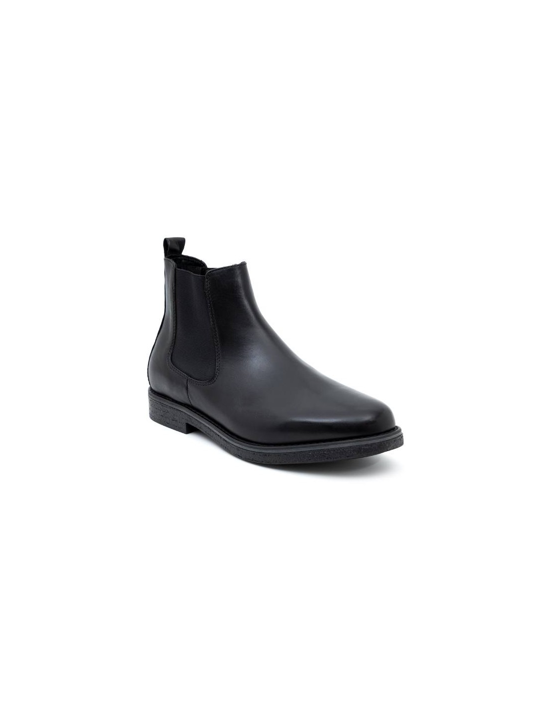 ortiz & reed Botínes Chelsea de piel con elástico lateral color negro BELSOR-NEGRO Rebajas top