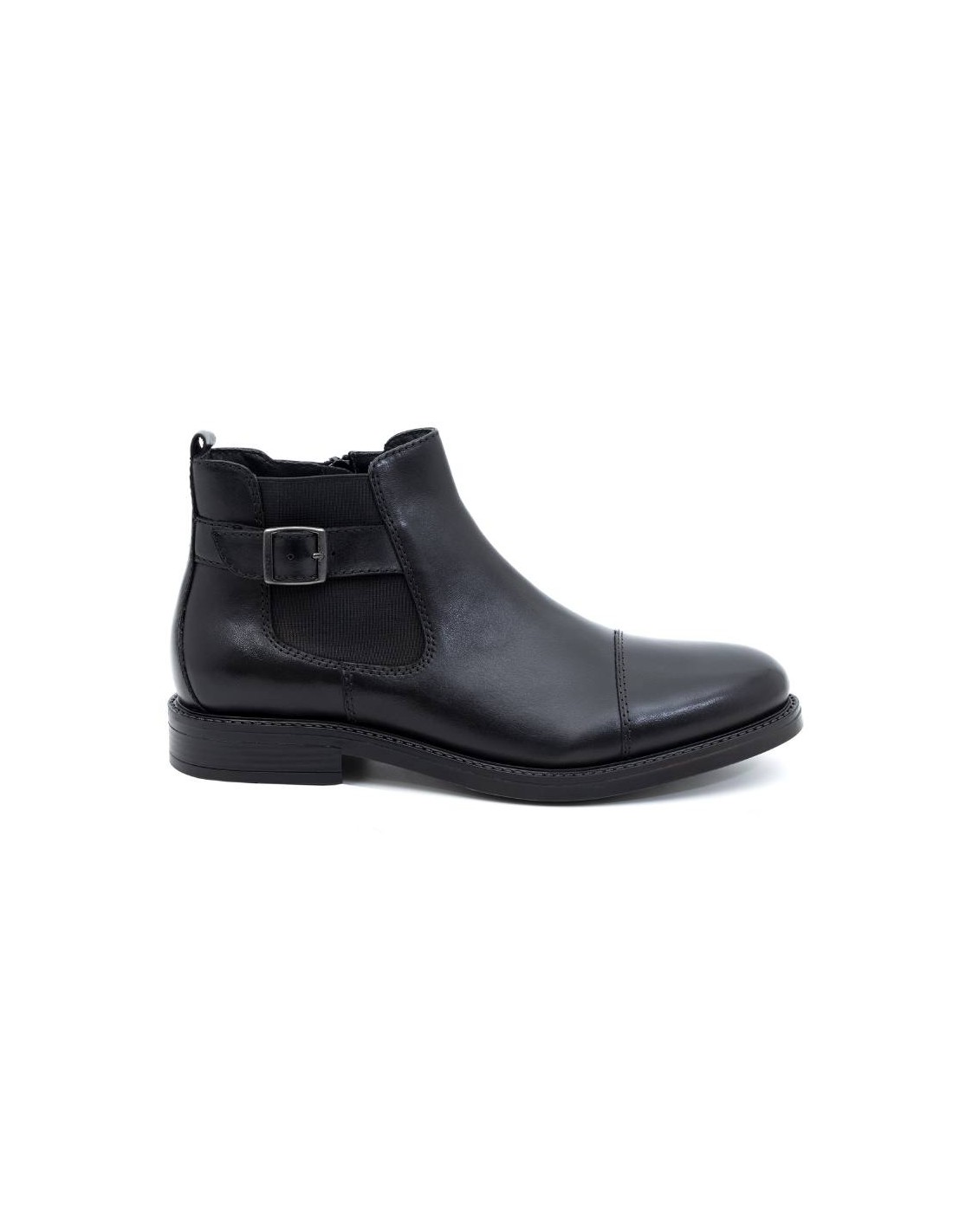 ortiz & reed Botínes Chelsea de piel con hebilla color negro BREZU-NEGRO Último día