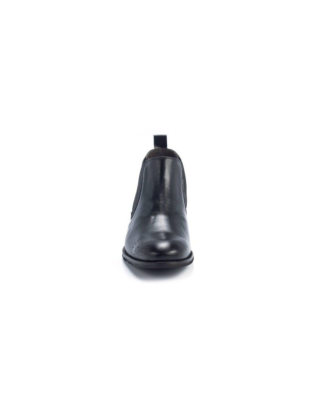 ortiz & reed Botínes Chelsea de piel deslavado color negro VENILA-NEGRO Precio de fábrica