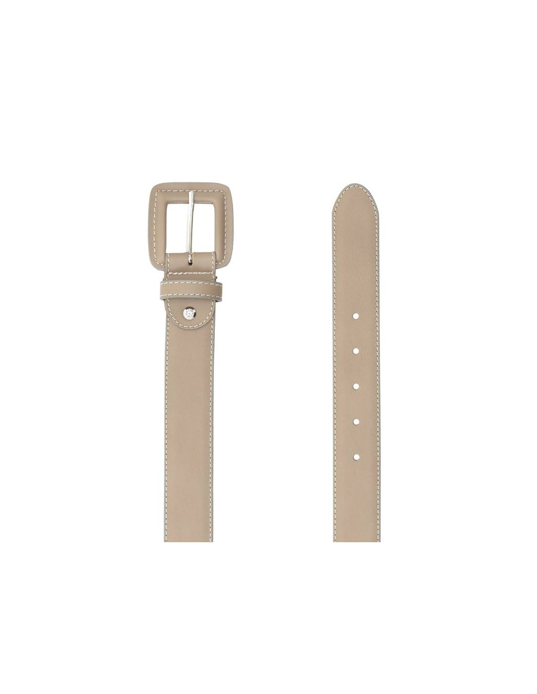 ortiz & reed Cinturón de mujer de piel con hebilla forrada color beige WB-COKEN-TAUPE Grandes descuentos