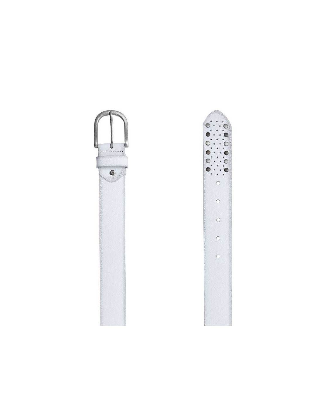 ortiz & reed Cinturón de mujer de piel con remaches color blanco WB-WAXY-WHITE En oferta