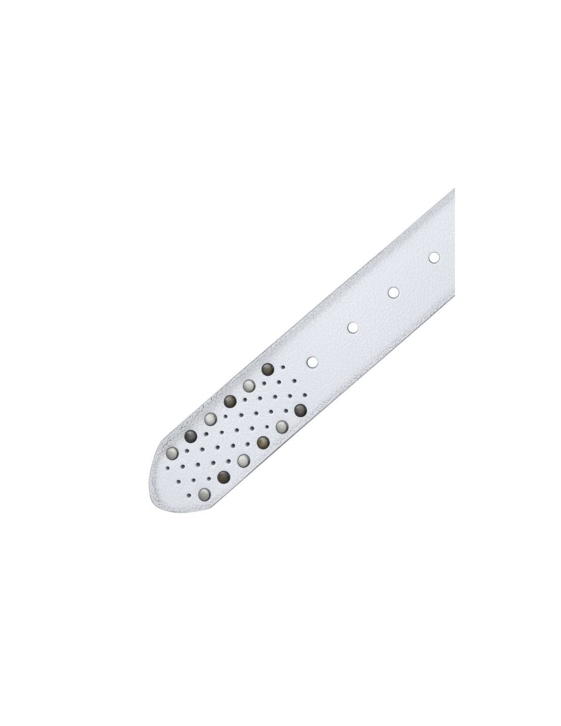 ortiz & reed Cinturón de mujer de piel con remaches color blanco WB-WAXY-WHITE En oferta