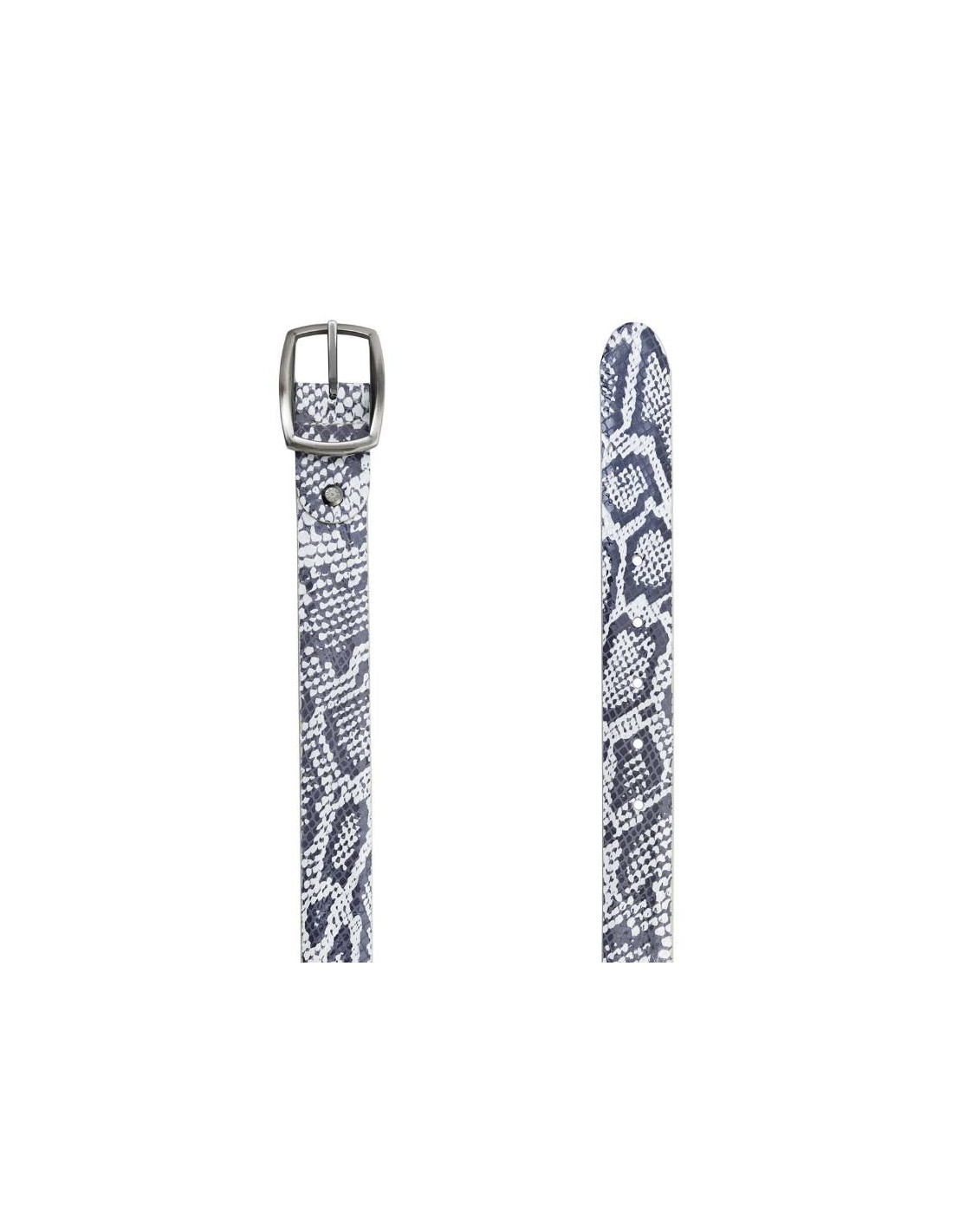 ortiz & reed Cinturón de mujer de piel patrón grabado color blanco WB-SNAKE-BLANCO Descuentos del mes
