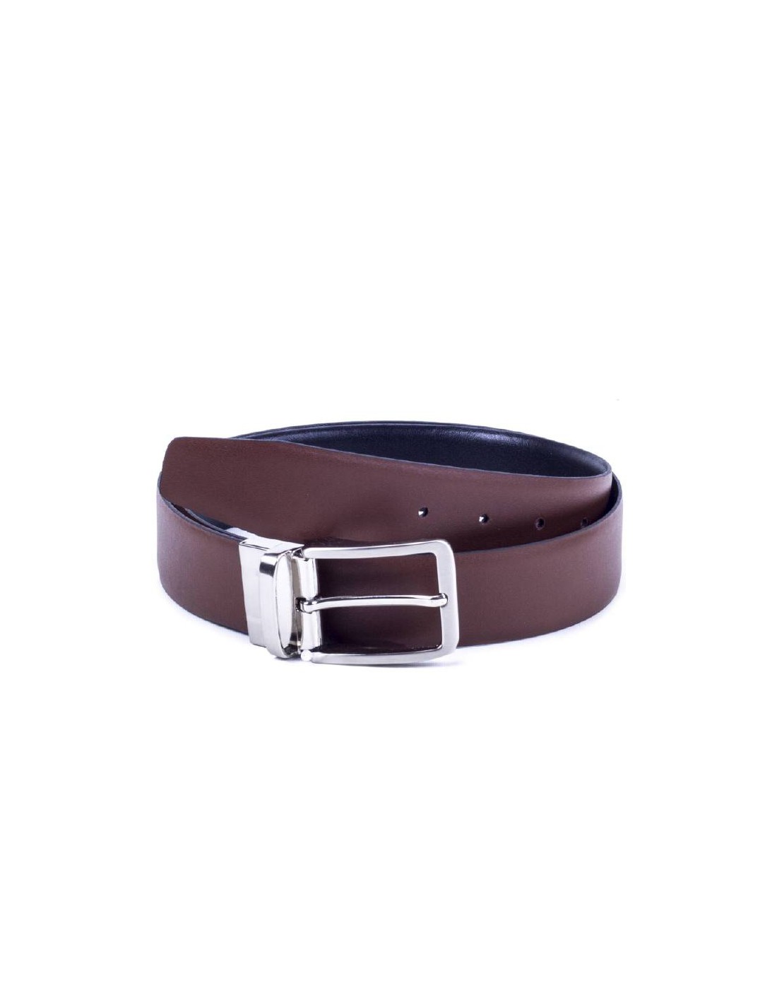 ortiz & reed Cinturón de piel reversible color cuero B-MINIREV35-NEGRO-CUERO Descuento por venta flash