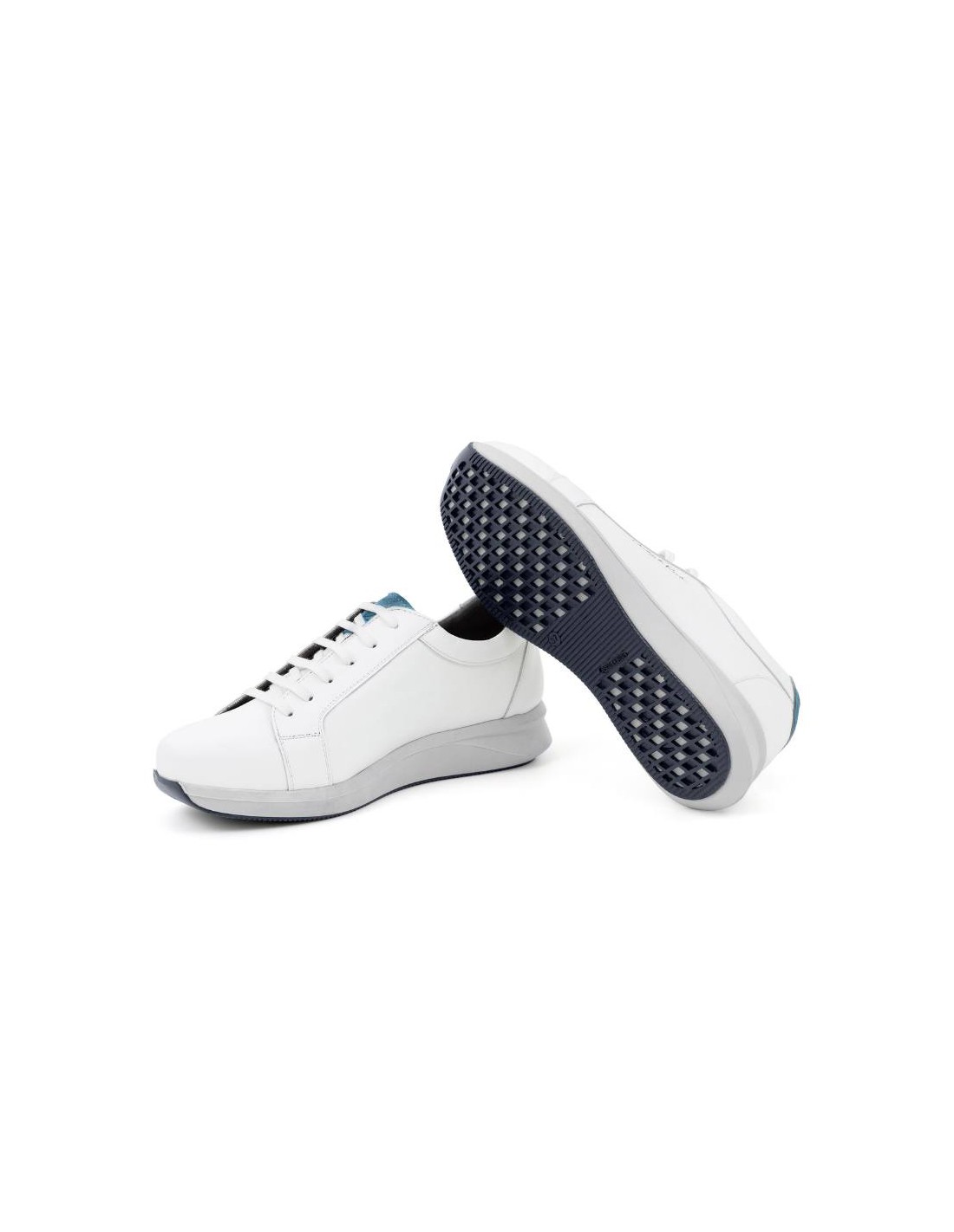 ortiz & reed Deportivo de mujer de piel liso color blanco W-LOREED-BLANCO-AQUA Ofertas especiales